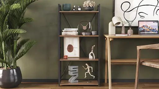 Этажерка 4/60 Ferrum-decor Серии Коннект 120x60x28 черный ДСП Дуб Сонома Трюфель 16мм (FRD-104240) - фото 6