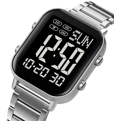 Чоловічий наручний годинник Skmei 2259 (Сріблястий з чорним) - фото 2