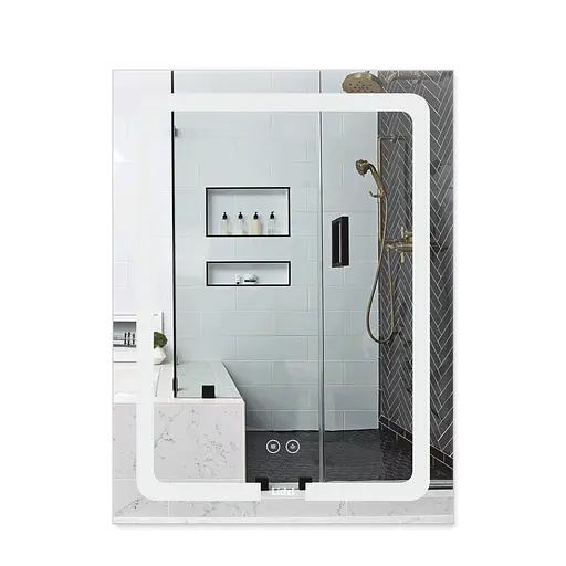 Дзеркало Lidz Kubis 600x800 з LED-підсвічуванням Touch, з антизапотіванням, з диммером яскравості LD78LF9376080 - фото 1