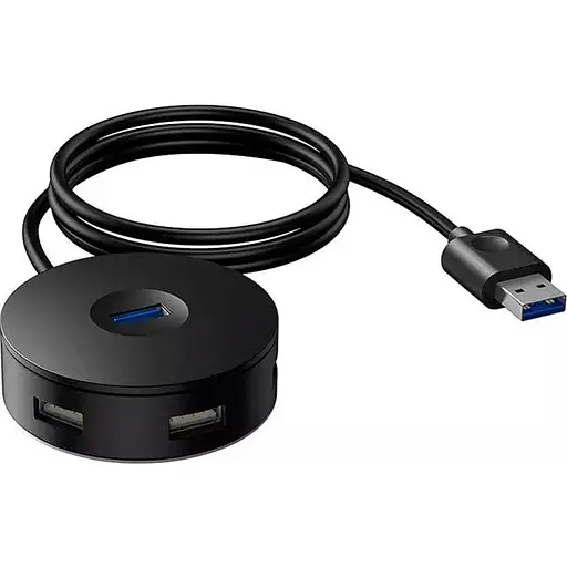 USB-хаб Baseus Round Box 4-Port USB-A Black 1 м (CAHUB-U01) [77941]