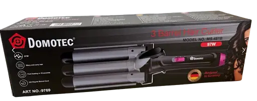 Тройная плойка Domotec MS-481B три волны для создания волн и локонов 3 Barrel Hair Curler 97 Вт Черная - фото 7