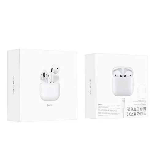 Bluetooth Стерео Гарнитура Borofone BW34, BT5.3, 30mAh, 200mAh, 4h, Белый - фото 6