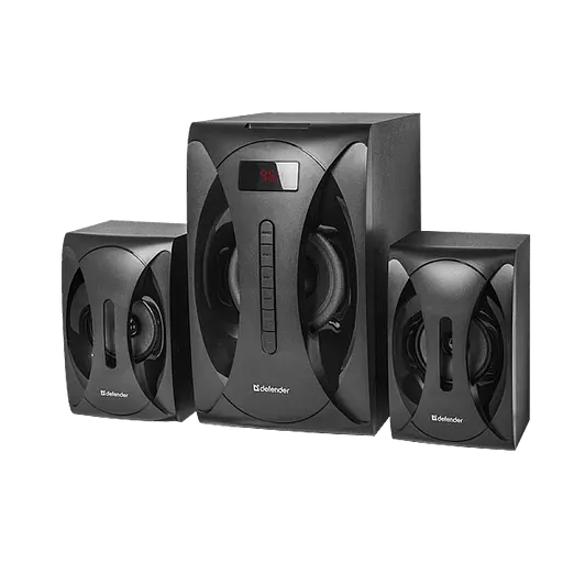 Акустические колонки Defender G40 (2.1) 40Вт + пульт деревянные (Черные)