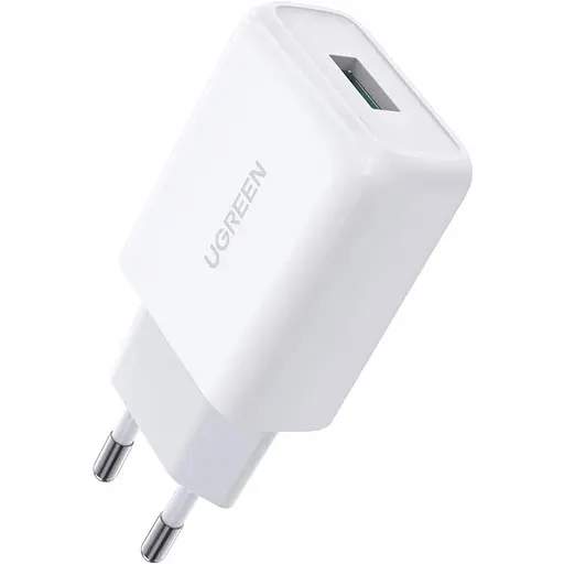 Мережевий зарядний пристрій Ugreen CD122 QC3.0 USB Fast Charger EU 18W білий (10133) - фото 1