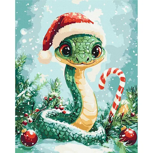 Картина по номерам на подрамнике Brushme Праздничная змея