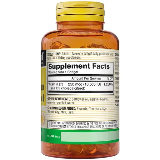 Вітамін D3 Mason Natural Vitamin D 10000 МО 30 гелевих капсул - фото 2