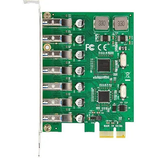 Плата расширения Frime PCI-E x1 7xUSB 3.0 чип NEC720210 ECF-PCIEtoUSB016 - фото 1