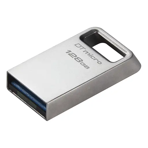 Kingston Накопичувач 128GB USB 3.2 Type-A Gen1 DT Micro R200MB/s Metal - фото 5