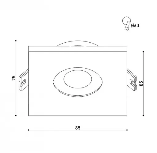 Світильник точковий врізний KLOODI KD-DESNA SQ85 IP65 WH - фото 2