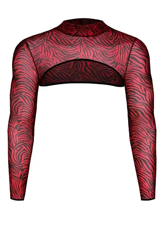 Топ із довгими рукавами Regnes Fetish Planet M (чорний з червоним) - фото 14