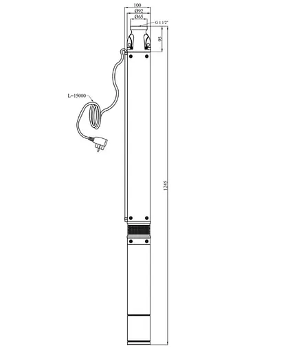 Насос глубинный центробежный многоступенчатый Pumpman 4SEM2-20-1.1 кВт Hmax 135 м Qmax 5,5 куб.м 1500 Вт (CV033199) - фото 5
