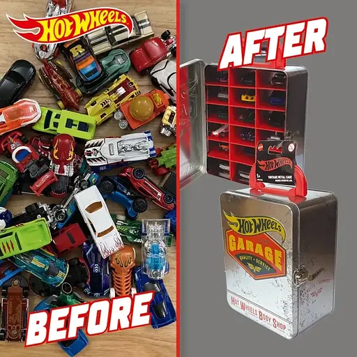 Контейнер Hot Wheels для 18 машинок вінтажний сріблястий (HWCC22S) - фото 5