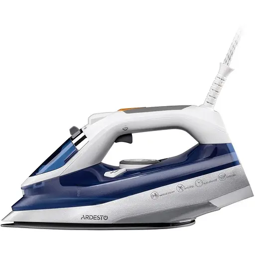Утюг Ardesto IR-C2232-BL, White/Blue, 2200W, керамика, паровой удар, постоянный пар 35г/мин, резервур 320мл, вертикальное отпаривание, защита от кальцинации, антикапля, плавная регулировка мощности пара, автоматическое отключение - фото 3