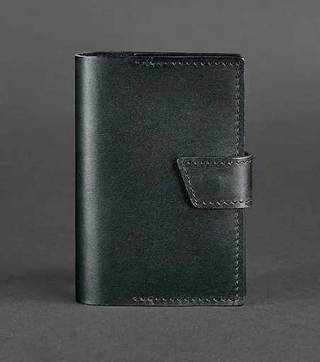 Шкіряна обкладинка для паспорта 4.0 чорна - фото 1