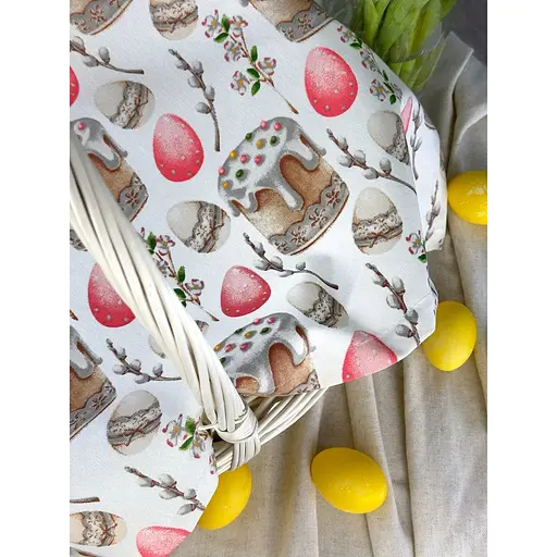 Пасхальное полотенце водоотталкивающее для корзины Пасхальная пасочка 70х40 см Розовый - фото 10