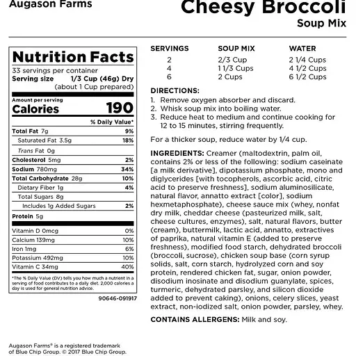 Сирний суп з броколі сублімований Augason Farms з великим терміном придатності 10 років 32 порції - фото 4