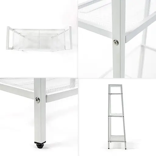 Стелаж-етажерка Wall Sticker SW-00002103 триярусний з металу 60х33х110 см білий - фото 3