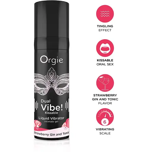 Рідкий вібратор Orgie Dual Vibe! Strawberry Gin And Tonic 15 мл - фото 3