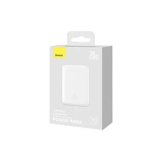 Магнітний портативний павербанк Baseus Magnetic 20W 10000mAh з бездротовою зарядкою для iPhone білий - фото 5