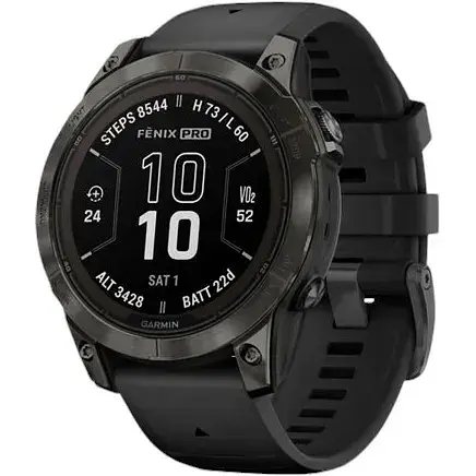 Смарт-годинник Garmin Fenix 7 Sapphire Solar Black DLC Titanium with Black Band (010-02540-34/35)