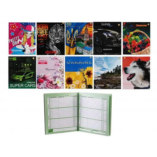 Щоденник учнівський Тетрада із кольоровою обкладинкою 40 аркушів 2 шт.