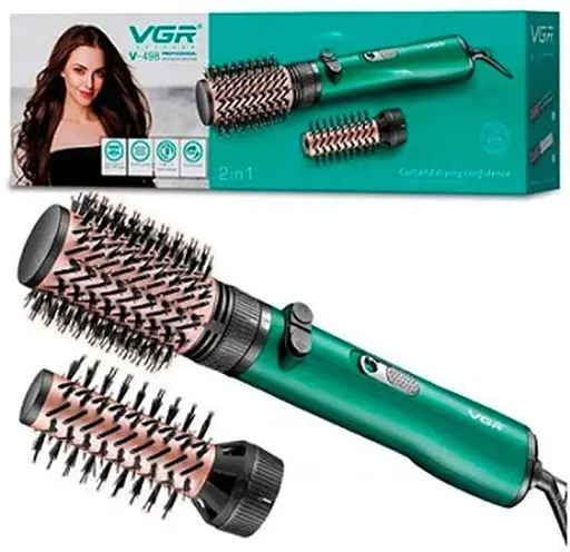 Фен-щетка для волос VGR V-498 2 уровня обдува 2 уровня температур 1200W (2 насадки)