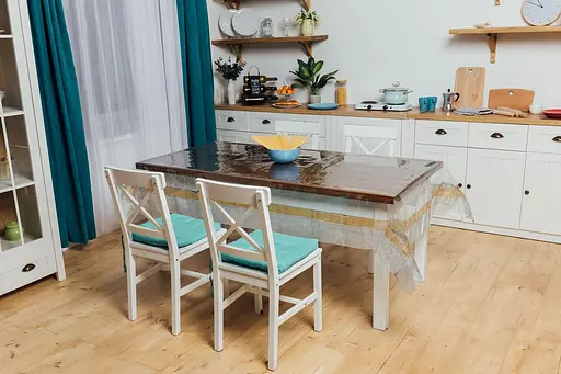 Скатертина силіконова із золото-срібною стразовою стрічкою 400х100 см - фото 5