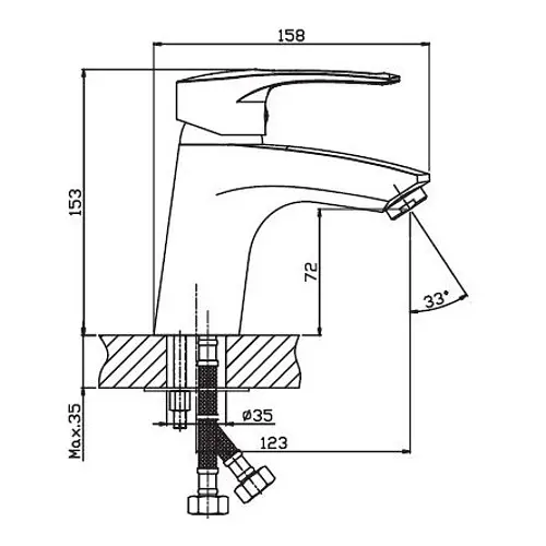 Змішувач для умивальника Haiba GERMES 001 HB0139 - фото 2