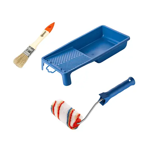 Валик "Елітаколор" 100х30 мм з ручкою, ванночка і пензлик "Стандарт" Polax (770-236) - фото 1