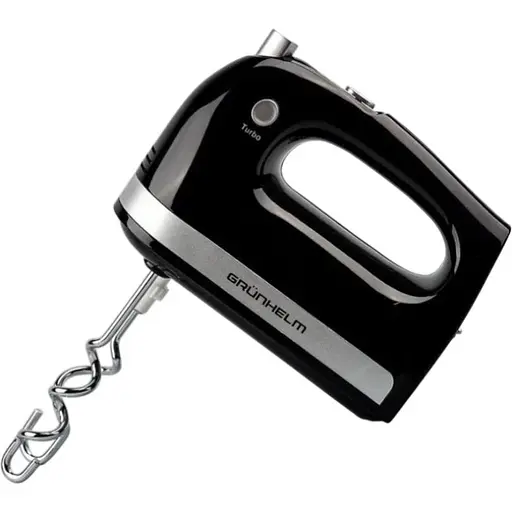 Ручний міксер Grunhelm GRM661 із насадками для замішування тіста 5 швидкостей 400 Вт Чорний - фото 1