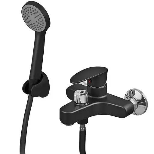 Смеситель для ванны Plamix Cezar-009 Euro SET matte black PM0693 Черный матовый - фото 1