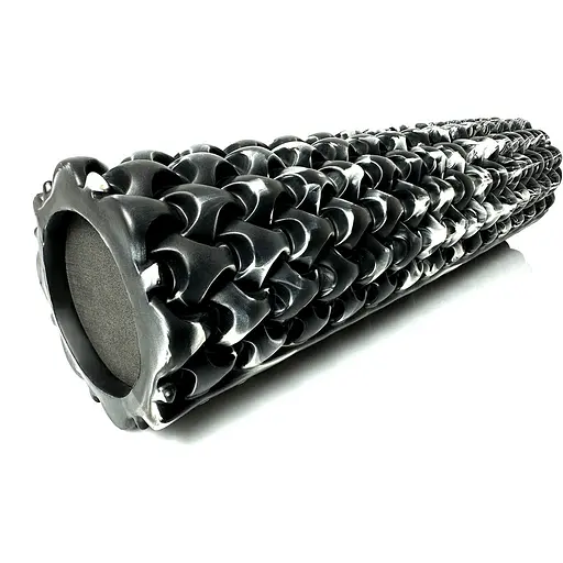 Массажный ролик EasyFit Plexus 45 см Черный-белый (EF-3341-3-BW) - фото 1