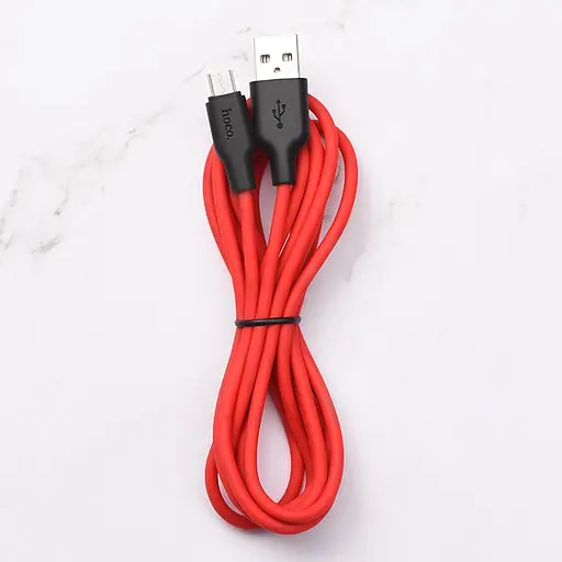 Дата кабель Hoco X21 Plus Silicone MicroUSB Cable (1m) Black / Red - фото 2