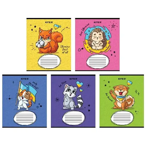 Зошит учнівський "Хоробрі тварини" Kite K24-234-2 12 аркушів 1 шт. в асортименті - фото 1