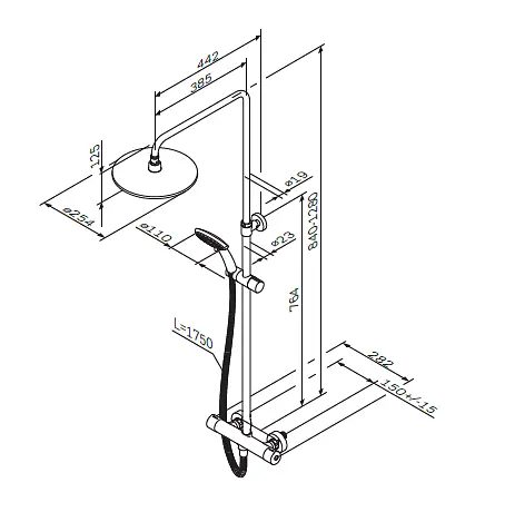 Душевая система AM.PM Like ShowerSpot с термостатом F0780400 - фото 9