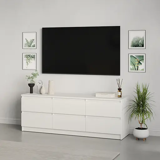 Тумба під телевізор MebelStar Нео 6Ш 150x43x53 см Аляска білий (MBS-1278) - фото 1