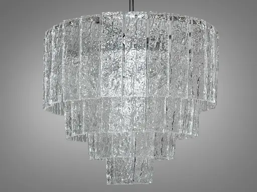 Нова люстра підвіс зі скляними елементами на 9 ламп, срібна люстра - фото 2