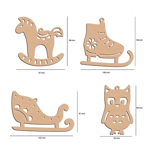 Набор елочных украшений "Зимние атрибуты" Fabrika Decoru FDZ-533, 10 шт - фото 4