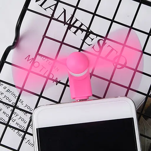 Вентилятор мобильный Type-C розовый - фото 2