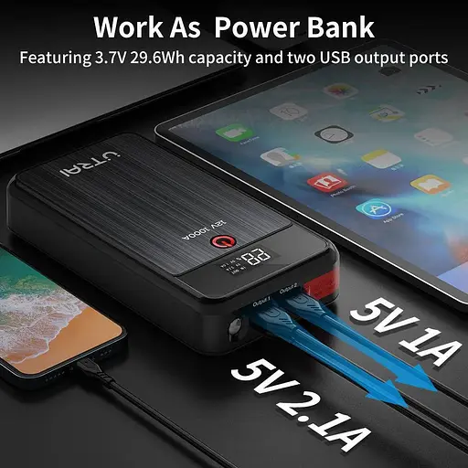 Пуско зарядний пристрій UTRAI Jstar Air Jump Starter бустер авто 1000A 12V - фото 6