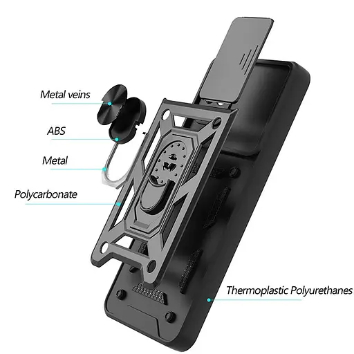 Ударостійкий чохол Epik Camshield Serge Ring для Samsung Galaxy M53 5G Чорний - фото 2
