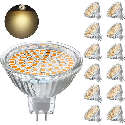 Светодиодные лампы HFCDL 12шт. в упаковке MR16, теплый белый 3000K, 4 Вт