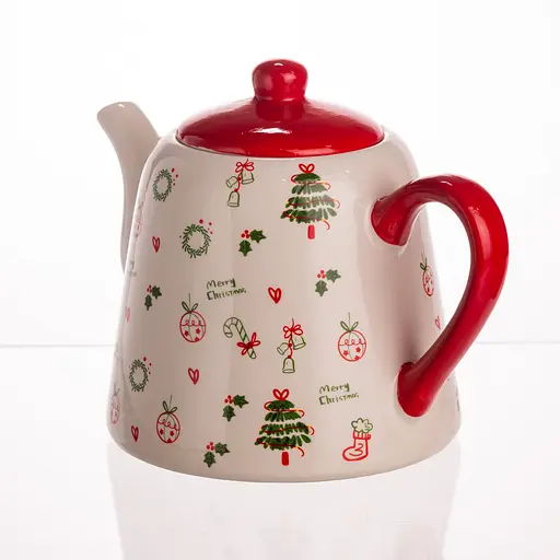 Заварочный фарфоровый чайник Yiwu Merry Christmas 1 литр horeca CR-1-15 - фото 4