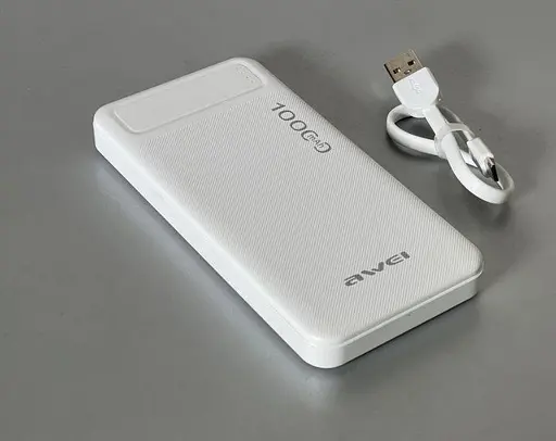 Портативное зарядное устройство для Power Bank Awei P5K 10000 mAh Павербанк USB белый - фото 3