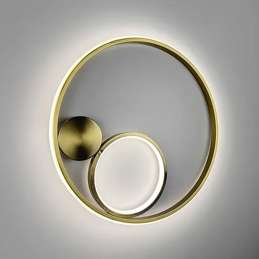 Сучасний стіновий або стельовий LED світильник у латунному корпусі Ø 45 см Арт. WMJ26-450*H70 GD Line F - фото 4