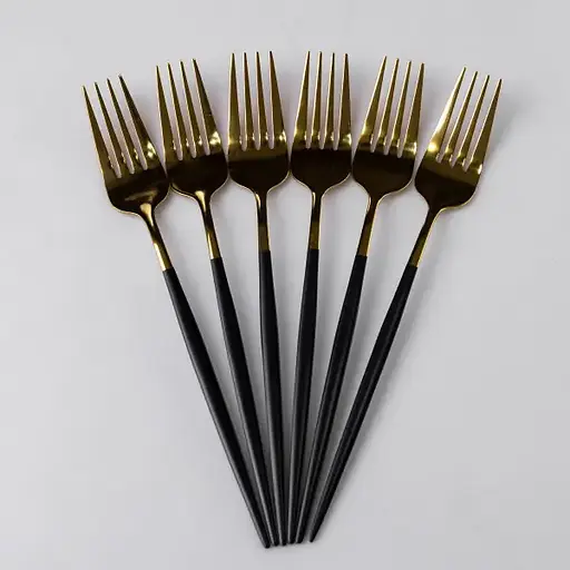 Набор столовых вилок Yiwu 6 штук из нержавеющей стали 21.5 см вилки кухонные столовые приборы классический стиль блистерная упаковка HP-16978-19 - фото 1