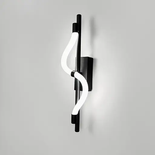 Бра із обплетеним неоном у чорному корпусі 40 см Line F Арт. W 201/400 BK  - фото 2