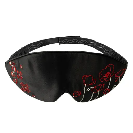 Маска для сна шелк Чумацький Шлях 3.1 с вышитым украинским орнаментом в Подарочной упаковке Черная (1200-02) - фото 3
