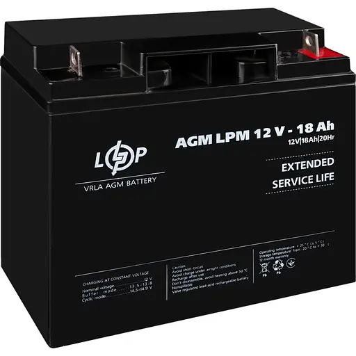 Аккумулятор LogicPower AGM 12V/18Ah/216Wh (4133) [109155]