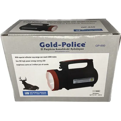 Багатофункціональний туристичний ручний ліхтар Gold-Police GP650 з Power Bank LED 220V - фото 8